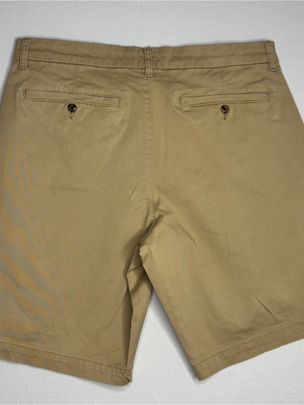 GAP Men’s Khaki Stretch Chino Shorts Size 34 Flat Front Casual Cotton Tan 7” - Picture 6 of 9